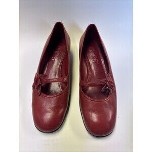 Franco Sarto Red Flats with Floral Detail